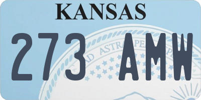 KS license plate 273AMW