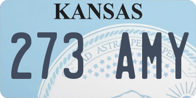 KS license plate 273AMY