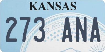 KS license plate 273ANA