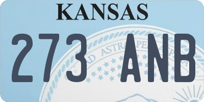 KS license plate 273ANB