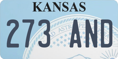 KS license plate 273AND