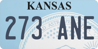 KS license plate 273ANE