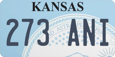 KS license plate 273ANI