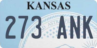 KS license plate 273ANK