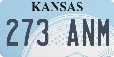 KS license plate 273ANM