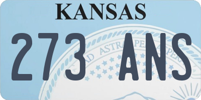 KS license plate 273ANS