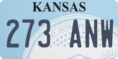 KS license plate 273ANW