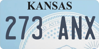 KS license plate 273ANX
