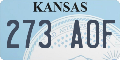 KS license plate 273AOF