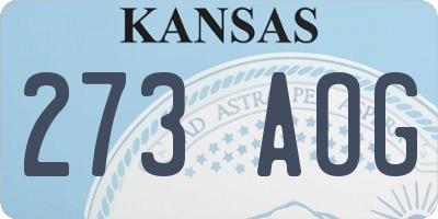 KS license plate 273AOG