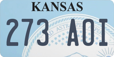 KS license plate 273AOI