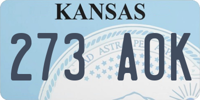 KS license plate 273AOK