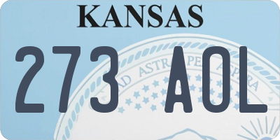 KS license plate 273AOL