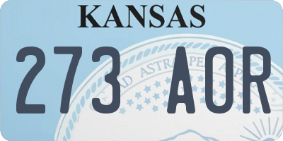KS license plate 273AOR