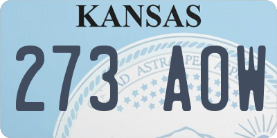 KS license plate 273AOW