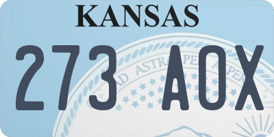 KS license plate 273AOX