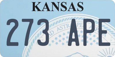 KS license plate 273APE