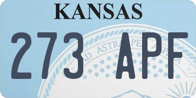 KS license plate 273APF