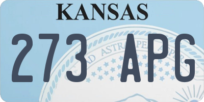 KS license plate 273APG