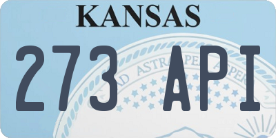 KS license plate 273API