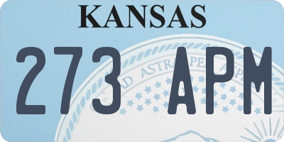 KS license plate 273APM