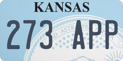 KS license plate 273APP