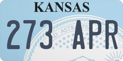KS license plate 273APR