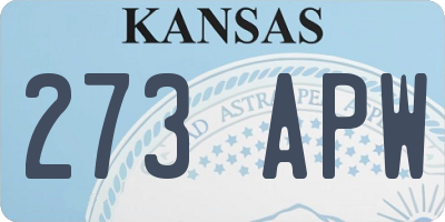 KS license plate 273APW