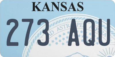 KS license plate 273AQU