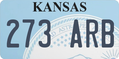 KS license plate 273ARB