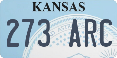 KS license plate 273ARC