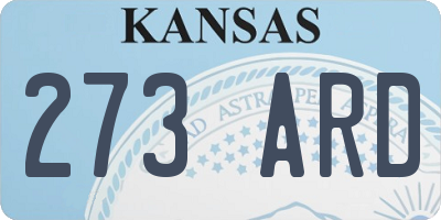 KS license plate 273ARD