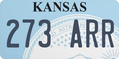 KS license plate 273ARR