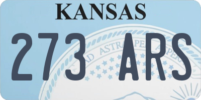 KS license plate 273ARS