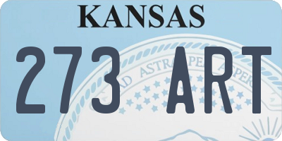 KS license plate 273ART