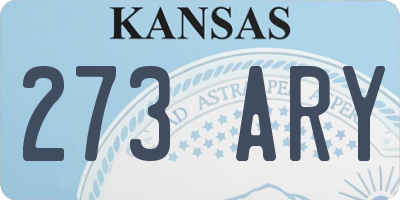 KS license plate 273ARY