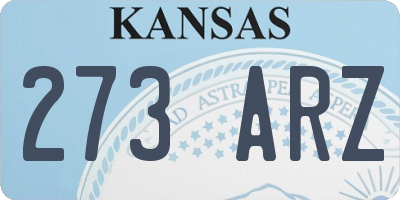 KS license plate 273ARZ
