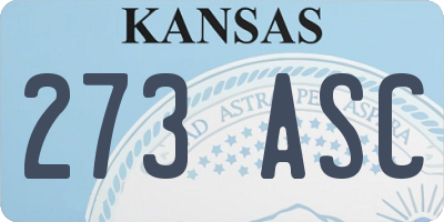 KS license plate 273ASC