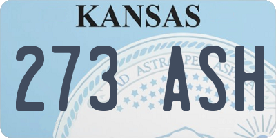 KS license plate 273ASH