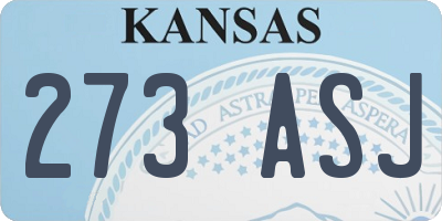 KS license plate 273ASJ