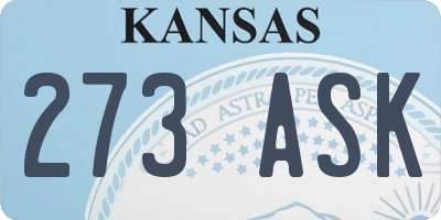 KS license plate 273ASK