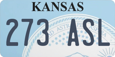 KS license plate 273ASL