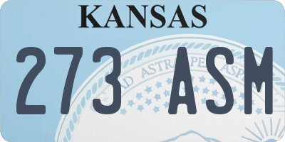 KS license plate 273ASM