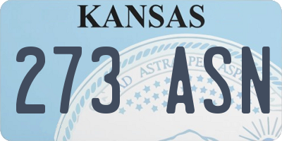 KS license plate 273ASN
