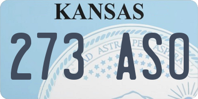 KS license plate 273ASO