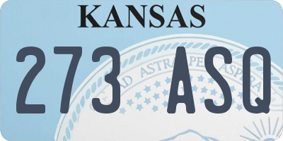 KS license plate 273ASQ