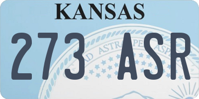 KS license plate 273ASR