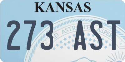 KS license plate 273AST