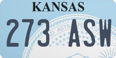 KS license plate 273ASW