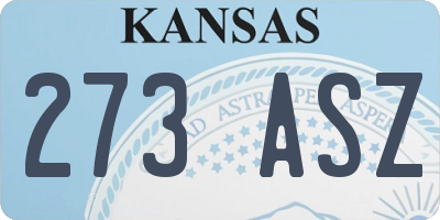 KS license plate 273ASZ